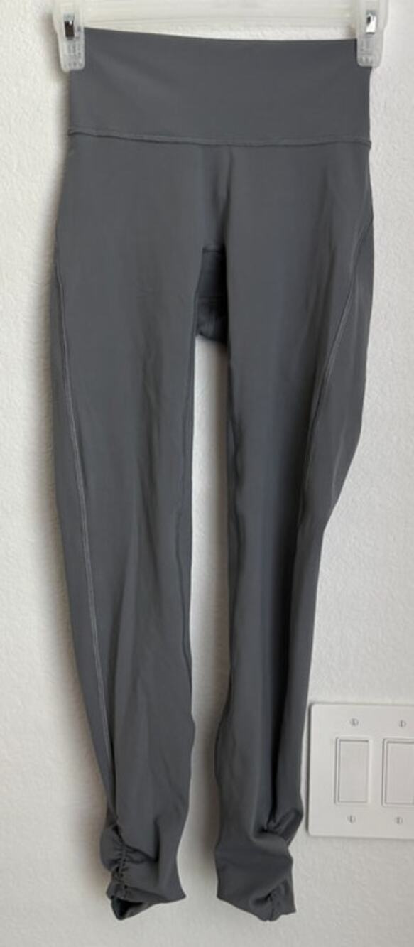 Rare NWOT Womens Lululemon Wunder Under Ruched Rhino Grey Legging Size 2